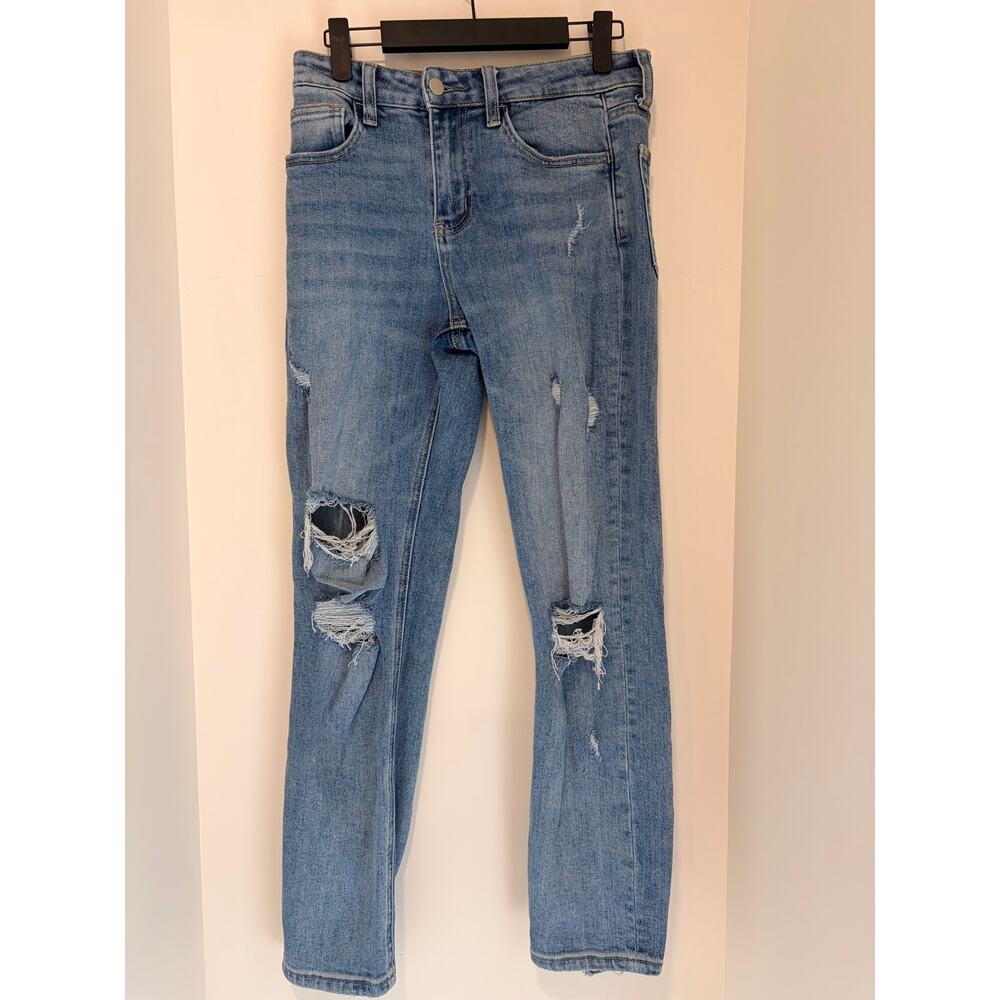 ALTAR'D STATE Distressed Straight Leg Jeans Light Wash Ripped Size 26 - Picture 2 of 5